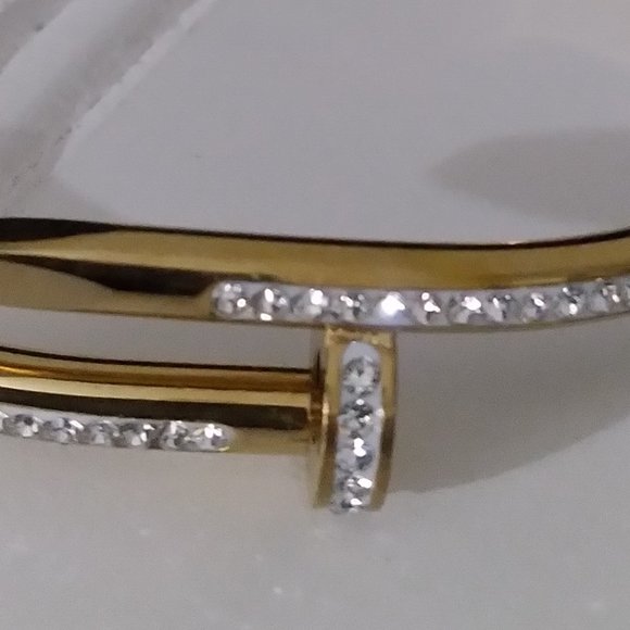 set 2 | Bangles | m, size 6" 1/4" GOLDEN, and ROSE metal color - Picture 5 of 7